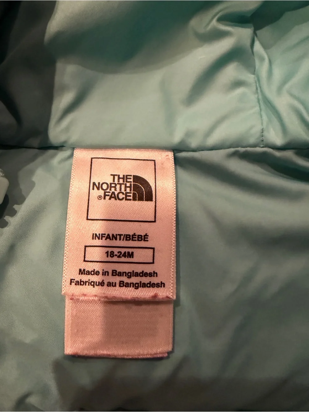 VGUC The North Face Pink & Plum Puffer Jacket Aqua Zipper, 18-24 month